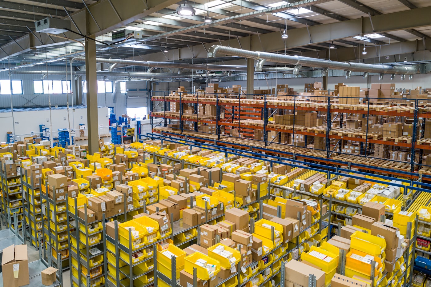 A large logistics warehouse