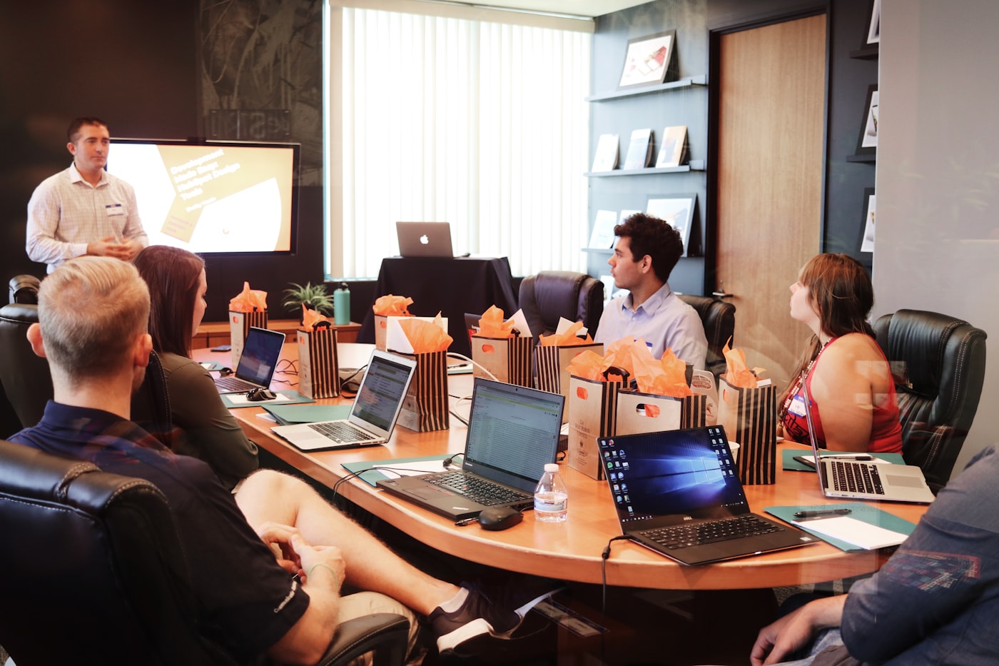 A project team in a meeting room